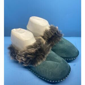 Floopi Women's Selene Faux Suede Sandals Clog Slipper Teal Small 5 / 6